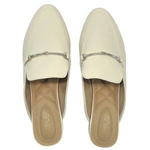 Rachel Zoe Cream Mules with Gold Accent